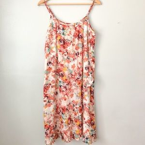NEW DIRECTIONS Cotton Multicolor Floral Midi Tank Dress size petite medium